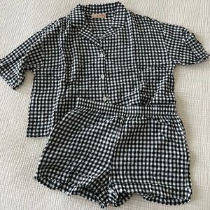 Women’s Papinelle Gingham Cotton Blend Seersucker Short Pajamas